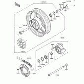 Схема вузла: Заднє колесо & Привідний ланцюг для Kawasaki ZX600 Ninja 600R