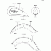 Схема вузла: Decals(ebony/ivory)(vn800-b4) для Kawasaki VN800 Vulcan 800 Classic
