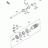 Схема вузла: Change drum/shift fork для Kawasaki ZX1100 ZZ-R1100