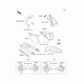 Схема вузла: Інформаційні наклейки для Kawasaki KX250/KX252 KX250
