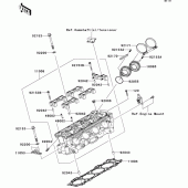 Схема вузла: Головка циліндра для Kawasaki ZX1000 Ninja ZX-10R