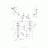 Схема узла: Задний тормозной цилиндр для Kawasaki KL650 KLR650