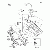 Схема узла: Топливный бак для Kawasaki KX100