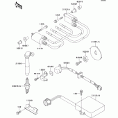 Схема вузла: Система запалювання для Kawasaki ZX1100 ZZ-R1100