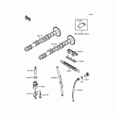 Схема вузла: Розподільний вал & Ланцюг ГРМ & Натягувач для Kawasaki ZX400 ZXR400