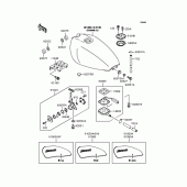 Схема вузла: Паливний бак для Kawasaki ZR400 Zephyr