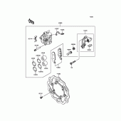 Схема вузла: Переднє гальмо для Kawasaki KX450 KX450F