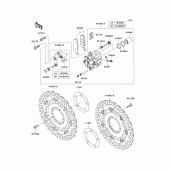Схема вузла: Переднє гальмо для Kawasaki ZR750 Z750