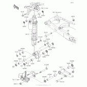 Схема узла: Подвеска/задний амортизатор для Kawasaki KLX140 KLX140L