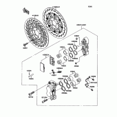 Схема узла: Front caliper для Kawasaki ZX1100 Ninja ZX-11