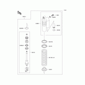 Схема узла: Задний амортизатор(ы) для Kawasaki KX85 KX85