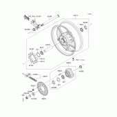 Схема узла: Заднее колесо & Приводная цепь для Kawasaki ZX636 Ninja ZX-6R