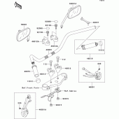 Схема вузла: Кермо & Пульт управління кермовим для Kawasaki VN1500 VN1500 Drifter