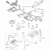 Схема узла: Электрооборудование для Kawasaki ZX600 ZZ-R600
