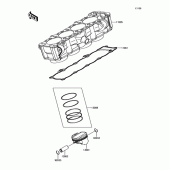 Схема узла: Цилиндр/Поршень для Kawasaki ZX1000 Ninja 1000 ABS