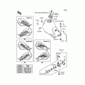 Схема вузла: Паливний бак (KL250-H2/H4/H5) для Kawasaki KL250 KL250 Super Sherpa