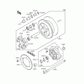 Схема вузла: Заднє колесо & Привідний ланцюг для Kawasaki ZR750 Zephyr