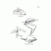 Схема вузла: Наклейка(Сірий)(DHF) для Kawasaki ER250 Z250 ABS