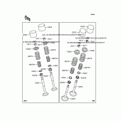 Схема вузла: Рокер & Клапан для Kawasaki VN250 Eliminator 250V
