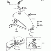 Схема вузла: Паливний бак для Kawasaki VN750 VN750 Twin