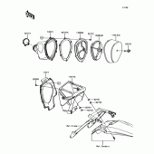 Схема узла: Воздушный фильтр для Kawasaki KX450 KX450F