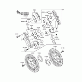 Схема вузла: Переднє гальмо (A4) для Kawasaki ZR1200 ZRX1200R