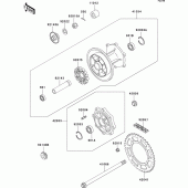 Схема вузла: Ступиця заднього колеса для Kawasaki KLE500