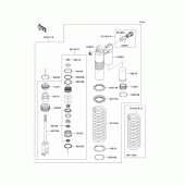 Схема узла: Задний амортизатор(ы) для Kawasaki KX250/ KX252 KX250F