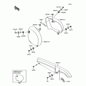 Схема вузла: Бічна кришка\захист ланцюга для Kawasaki BJ250