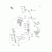 Схема узла: Задний тормозной цилиндр для Kawasaki ZX1000 Z1000SX