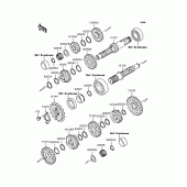 Схема вузла: Трансмісія (BJ250-D5‾D8) для Kawasaki BJ250 Estrella Custom