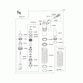 Схема узла: Задний амортизатор(ы)(1/2) для Kawasaki KX250/ KX252 KX250F