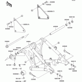Схема вузла: Задній важіль (Маятник) для Kawasaki VN800 Vulcan 800 Drifter