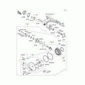 Схема вузла: Drive shaft/final gear(1/2) для Kawasaki VN1500 Vulcan 1500 Mean Streak