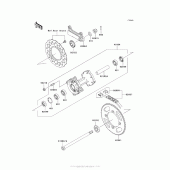 Схема вузла: Ступиця заднього колеса для Kawasaki KLX140 KLX140