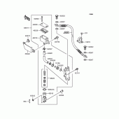 Схема вузла: Задній гальмівний циліндр для Kawasaki KL250 KL250 Super Sherpa