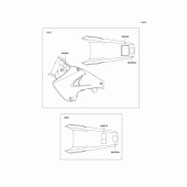 Схема вузла: Інформаційні наклейки для Kawasaki KX125
