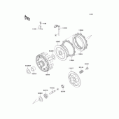 Схема узла: Сцепление для Kawasaki KLX650 KLX650