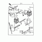 Схема вузла: Карбюратор для Kawasaki EN400 Vulcan 400