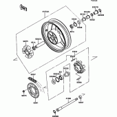 Схема узла: Ступица заднего колеса для Kawasaki ZX900 GPZ900R
