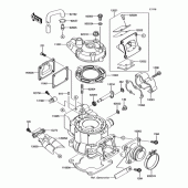 Схема вузла: Головка блоку циліндрів/циліндр для Kawasaki KX85 KX85