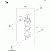 Схема узла: Задний амортизатор(ы) для Kawasaki ZR750 Z750S