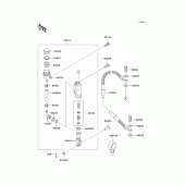 Схема вузла: Задній гальмівний циліндр для Kawasaki KX100