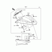 Схема узла: Заглушка сиденья (Опция) для Kawasaki EX300 Ninja 300