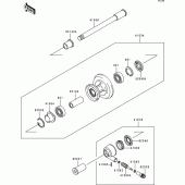 Схема вузла: Ступиця переднього колеса для Kawasaki BJ250 Estrella RS
