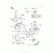 Схема узла: Облицовочные элементы для Kawasaki KL650 KLR650