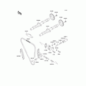 Схема узла: Распредвал & Цепь ГРМ & Натяжитель для Kawasaki ZR750 Zephyr
