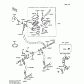 Схема узла: Передний тормозной цилиндр для Kawasaki ZX600 Ninja 600R
