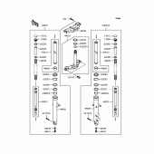 Схема вузла: Вилка передньої осі для Kawasaki BJ250 250TR