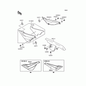 Схема вузла: Задні бічні обтічники & Захист ланцюга для Kawasaki KL250 KL250 Super Sherpa